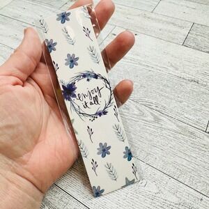 Bookmark "Enjoy It All" - Blue Flowers -‎ Feminine Floral - Bookish